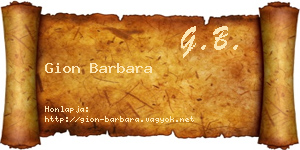 Gion Barbara névjegykártya